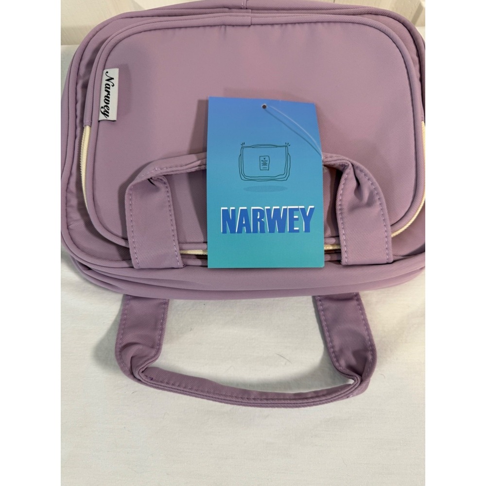 Narwey Hanging Travel Toiletry Bag Purple – Cosmetic Makeup Organizer Case NWT